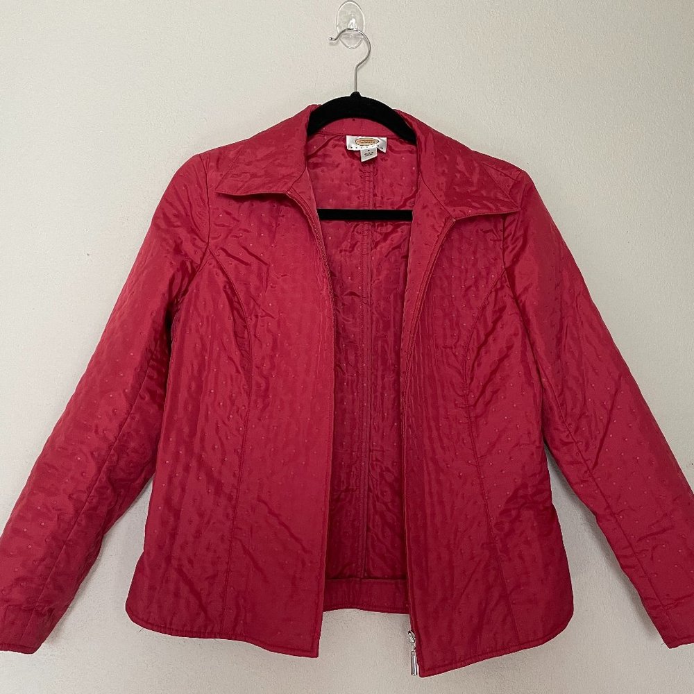 Talbots Petite Size 6 Polka Dot Red Jacket